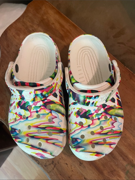 CROCS Other - CROCS Kids White Multicolor Tie-Dye Clog